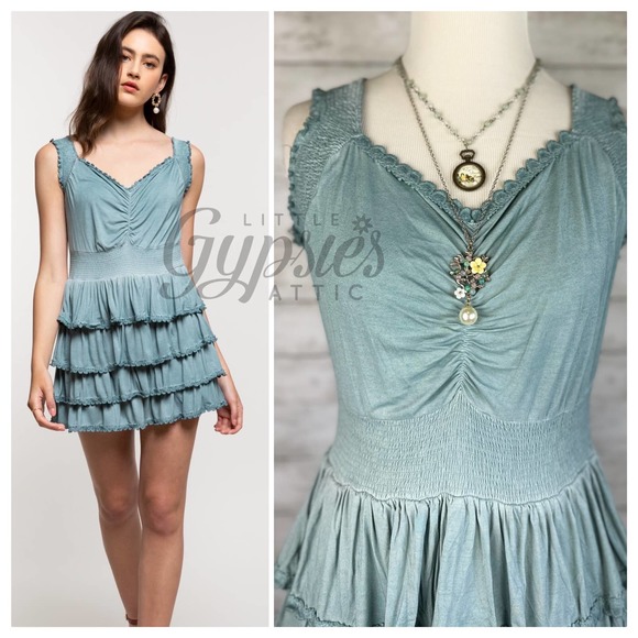 POL Lost in Tiers Teal Tunic - Picture 8 of 12